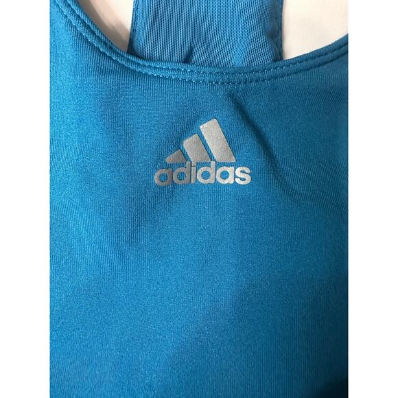 Adidis womens LG. racer back ClimaCool tank built in bra white stripes on back. - Picture 11 of 12